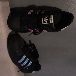 Holographic and black adidas